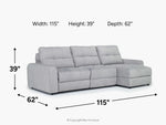 BRYCE0106:Bryce Power Sofa Chaise, 