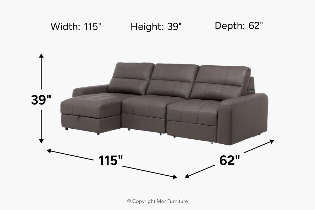BRYCE0214:Bryce Power Slider Sofa Chaise,