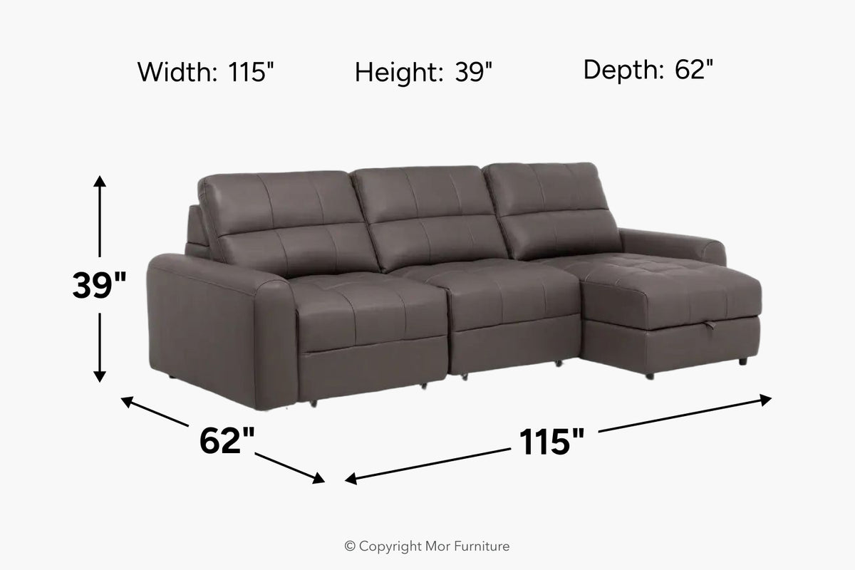 BRYCE0215:Bryce Power Slider Sofa Chaise,