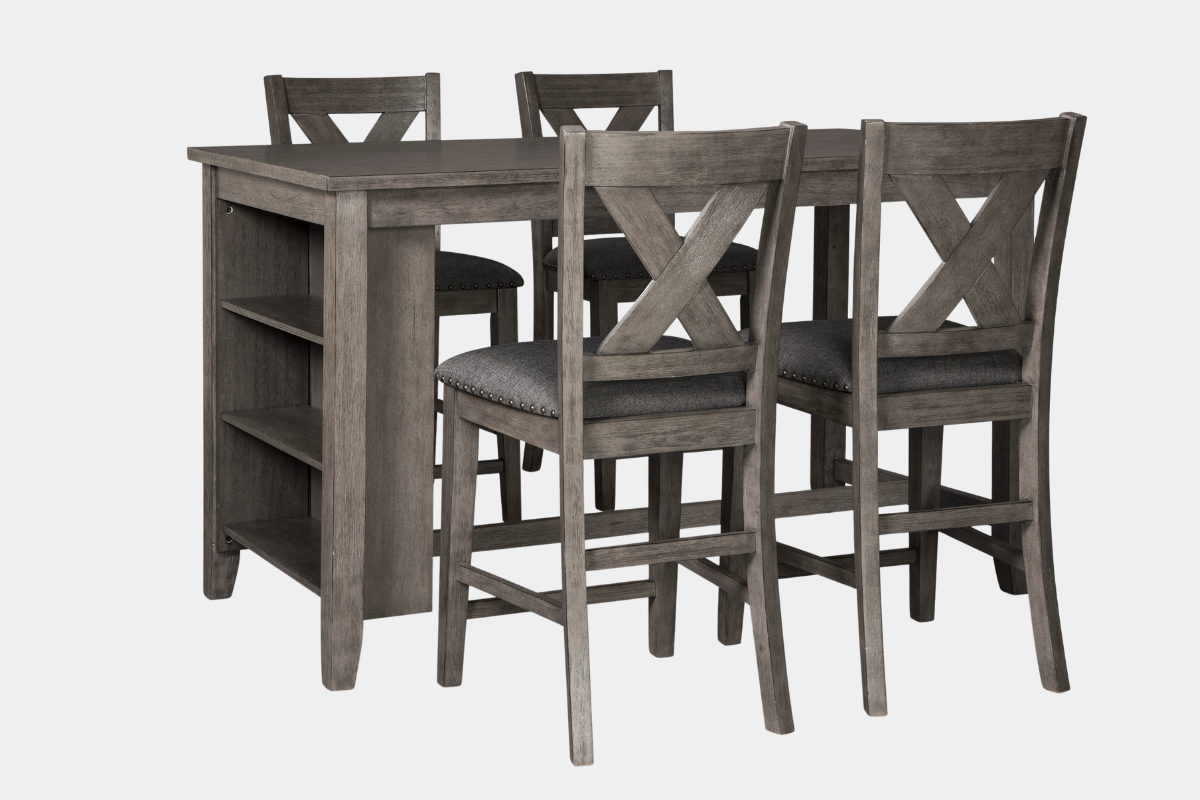 CAITBRO01:Caitbrook Counter Height Dining Table & 4 Stools, Angled