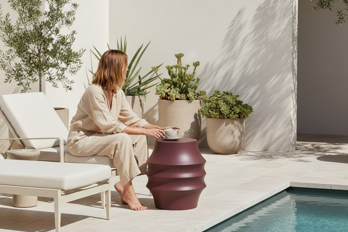550287964:Calithea Outdoor End Table, Styled