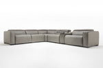 CAM000001:Cam 6 Piece 2 Power Theater Sectional 2 Power Armless Recliner in Ajax Smoke Leather