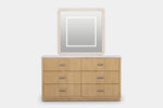 CAMBRIE09:Cambrie Upholstered Panel Bed & Dresser & Mirror & Nightstand, Front