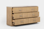 CAMBRIE24:Cambrie Upholstered Bed With Storage & Dresser & Mirror & Nightstand, Open