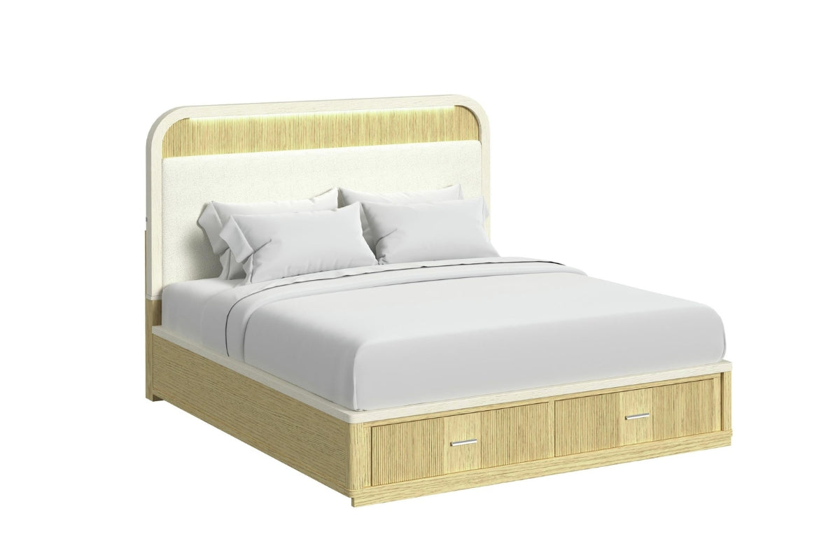 CAMBRIE03:Cambrie Upholstered Panel Bed , Angle