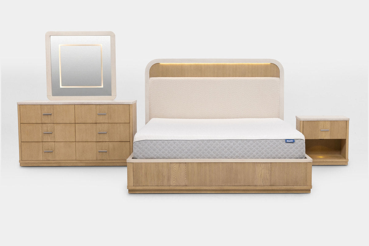 CAMBRIE24:Cambrie Upholstered Bed With Storage & Dresser & Mirror & Nightstand, Front