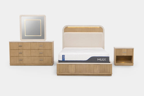 CAMBRIE18:Cambrie Upholstered Bed With Storage & Dresser & Mirror & Nightstand, Front