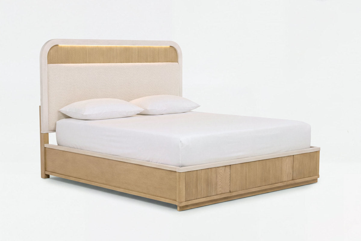 CAMBRIE07:Cambrie Upholstered Panel Bed, Angled