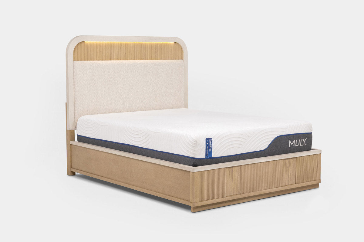CAMBRIE01:Cambrie Upholstered Panel Bed, Angled