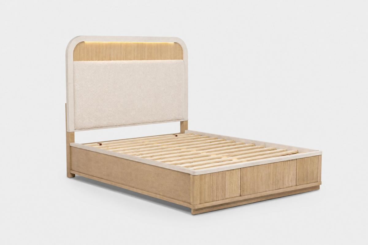 CAMBRIE01:Cambrie Upholstered Panel Bed, Angled
