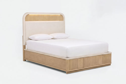 CAMBRIE01:Cambrie Upholstered Panel Bed, Angled