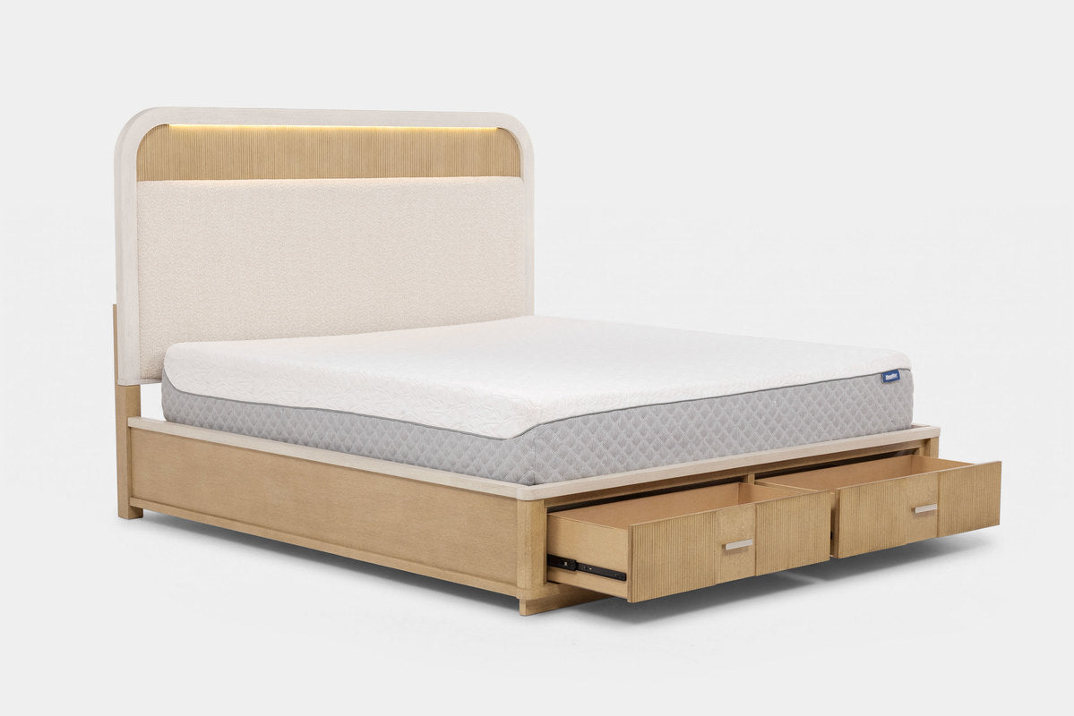 CAMBRIE22:Cambrie Upholstered Panel Bed With Storage, SideOpen