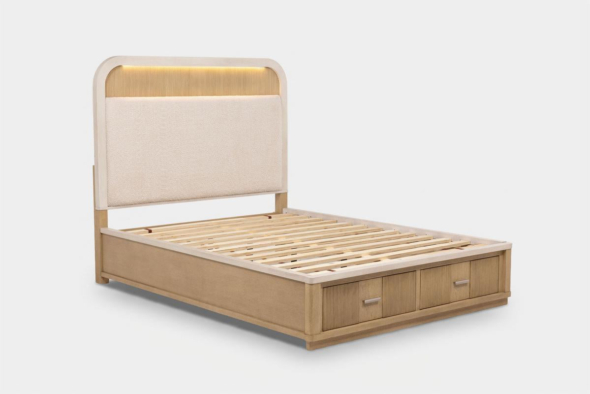 CAMBRIE16:Cambrie Upholstered Panel Bed With Storage, Angled