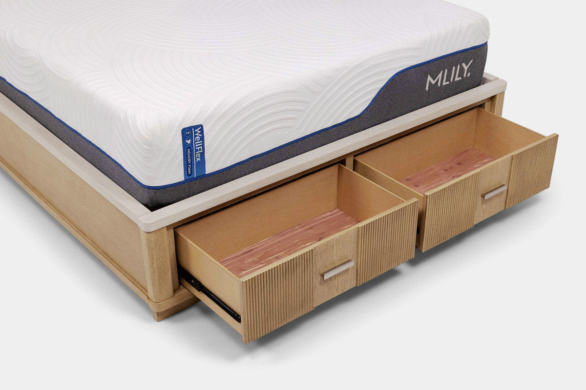 CAMBRIE18:Cambrie Upholstered Bed With Storage & Dresser & Mirror & Nightstand, 