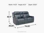 723418979:Caney 2 Power Theater Console Loveseat, 