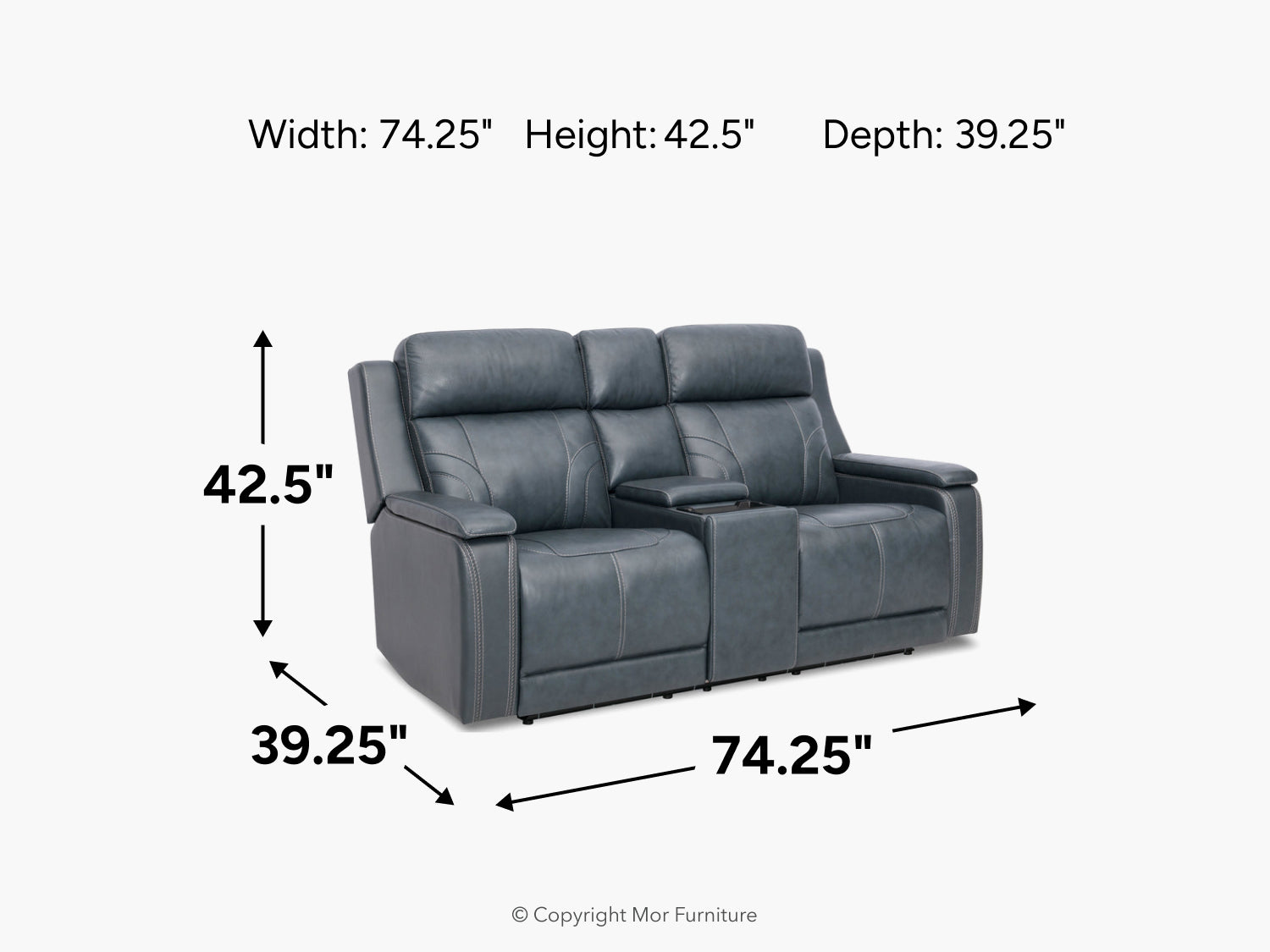 723418979:Caney 2 Power Theater Console Loveseat, 