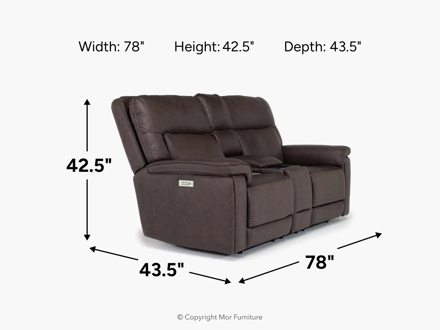 689487307:Cannes 3 Power Theater Console Loveseat, 