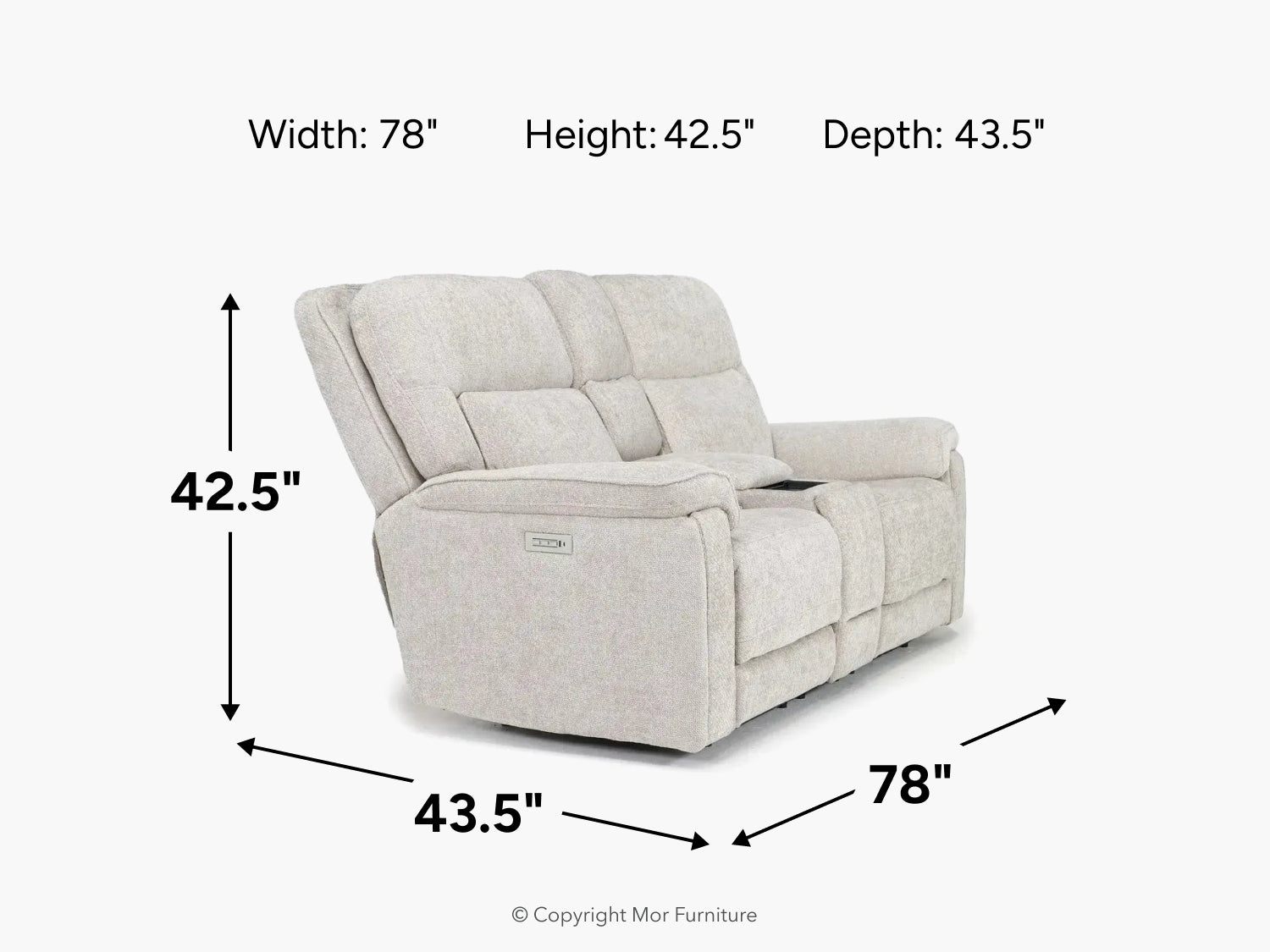 946507410:Cannes 3 Power Theater Console Loveseat, 