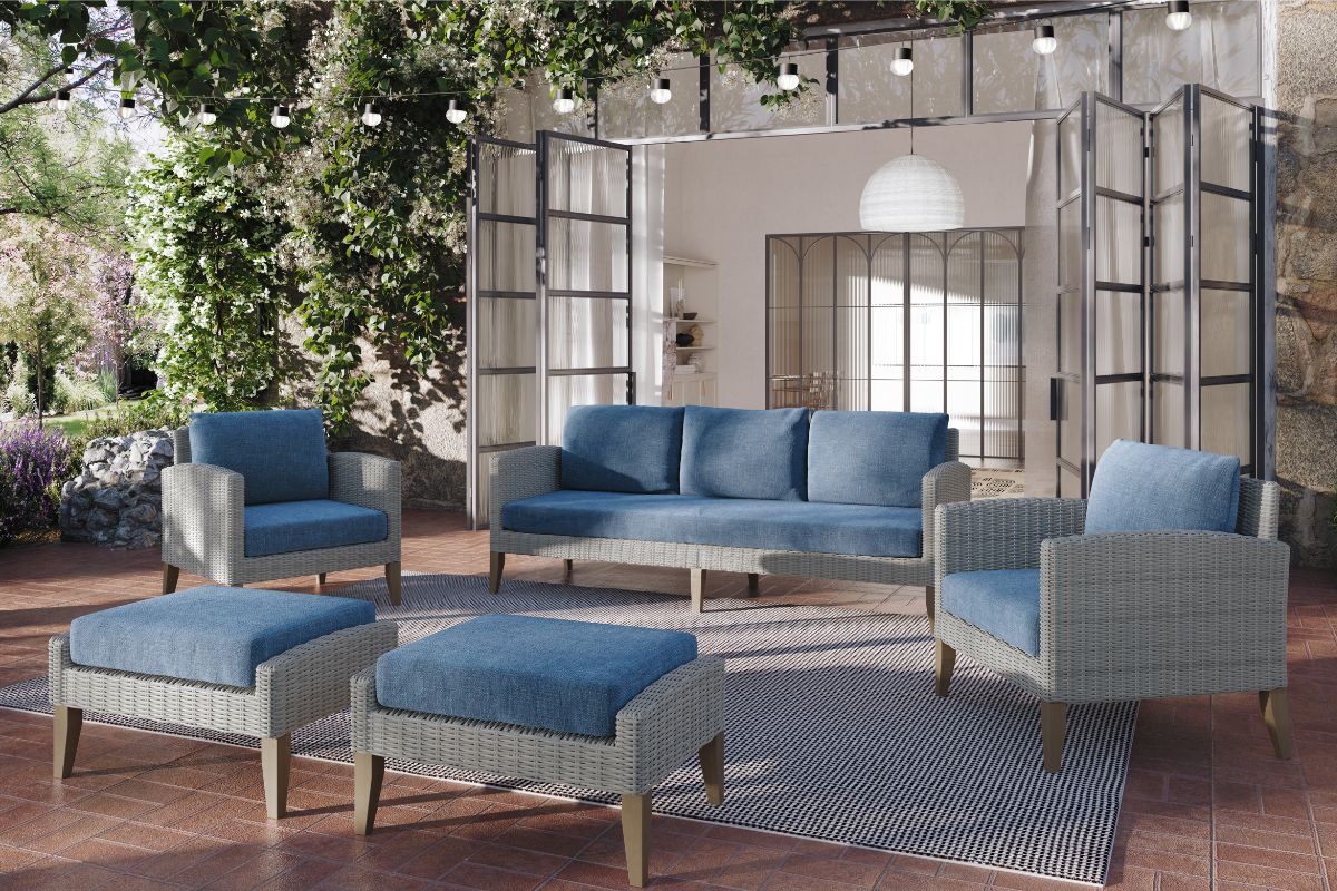 673196038:Carezza Patio Sofa & Chair Set, Styled