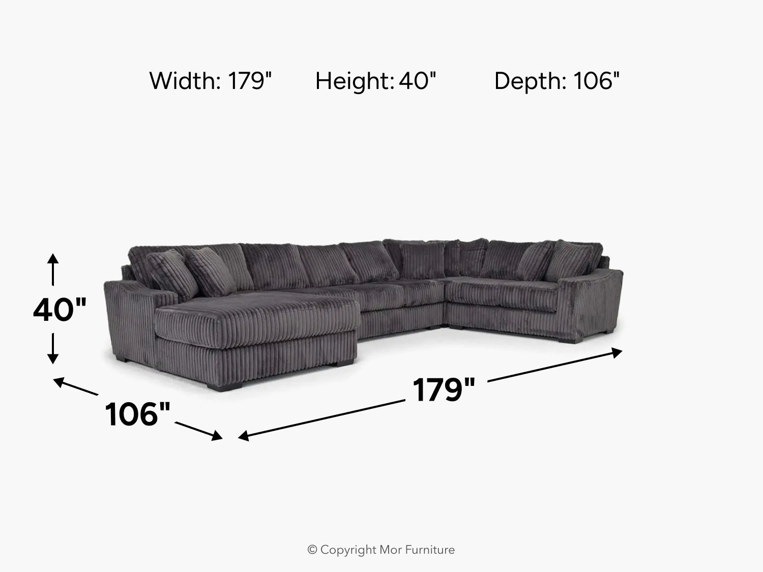 CASPER022:Casper Tux Sofa Chaise Sectional, 