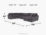 CASPER023:Casper Tux Sofa Chaise Sectional, 