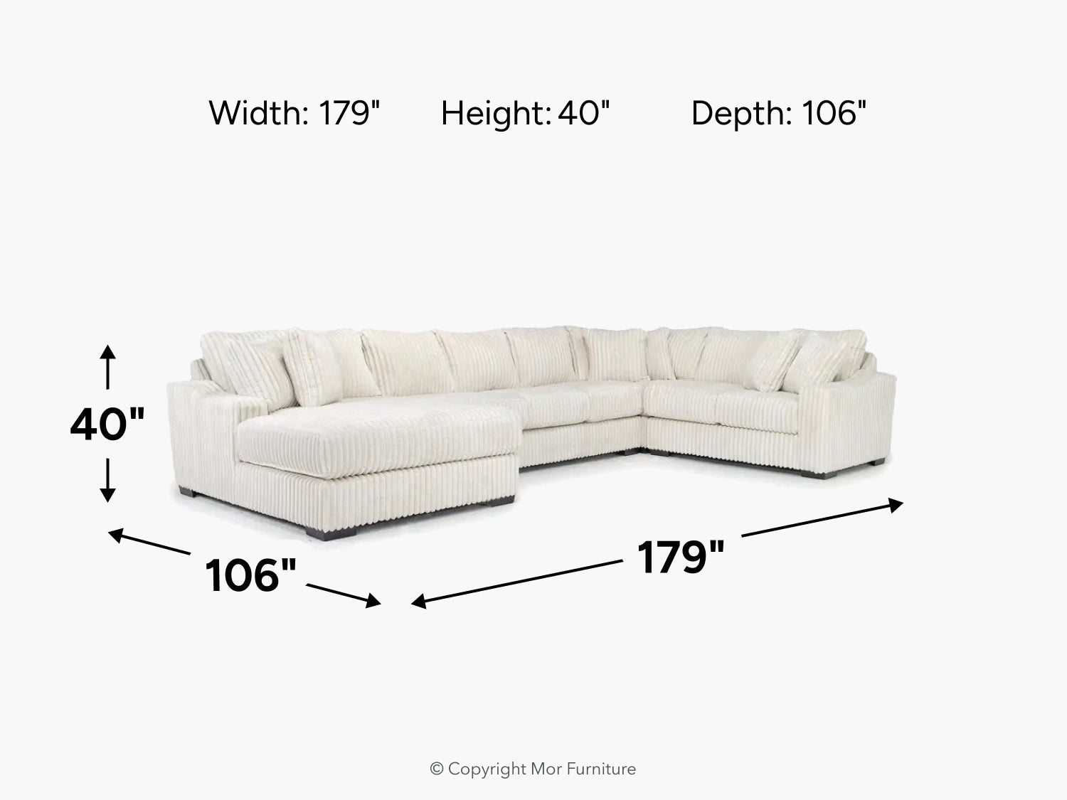 CASPER039:Casper Tux Sofa Chaise Sectional, 
