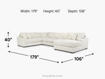 CASPER040:Casper Tux Sofa Chaise Sectional, 