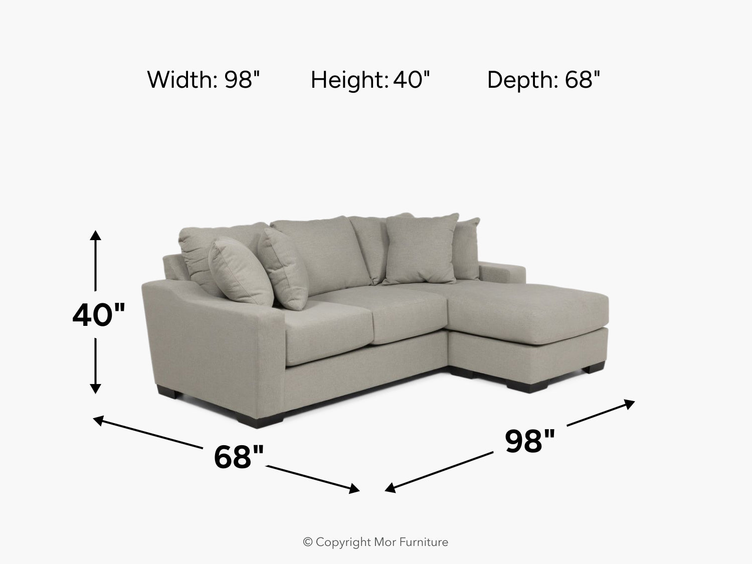 934097804:Casper Crypton Performance Sofa Chaise, 