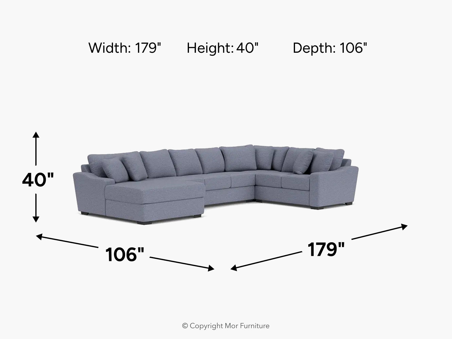 CASPER059:Casper Crypton Performance Tux Sofa Chaise Sectional, 