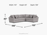 CASPER055:Casper Crypton Performance Tux Sofa Sectional, 
