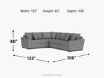 CASPER056:Casper Crypton Performance Tux Sofa Sectional, 