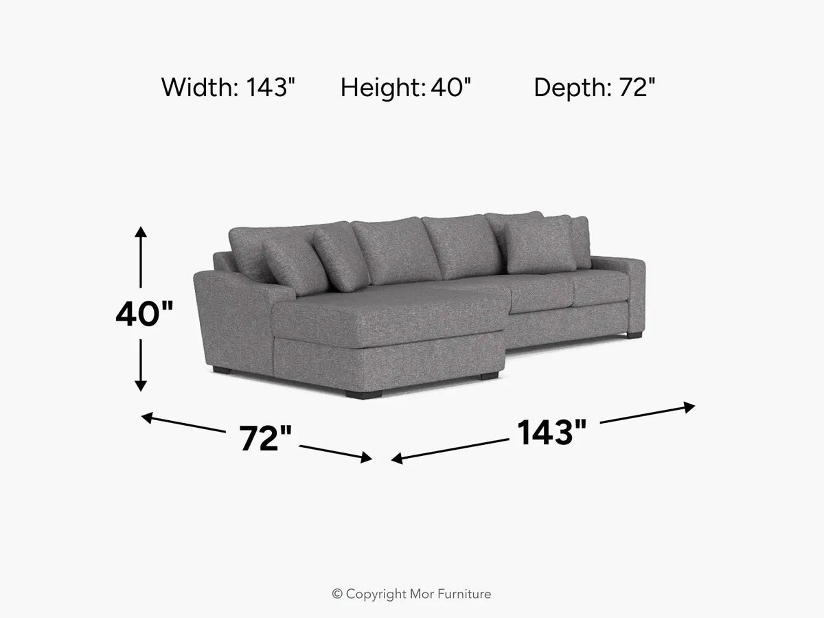 CASPER052:Casper Crypton Performance Sofa Chaise Sectional, 
