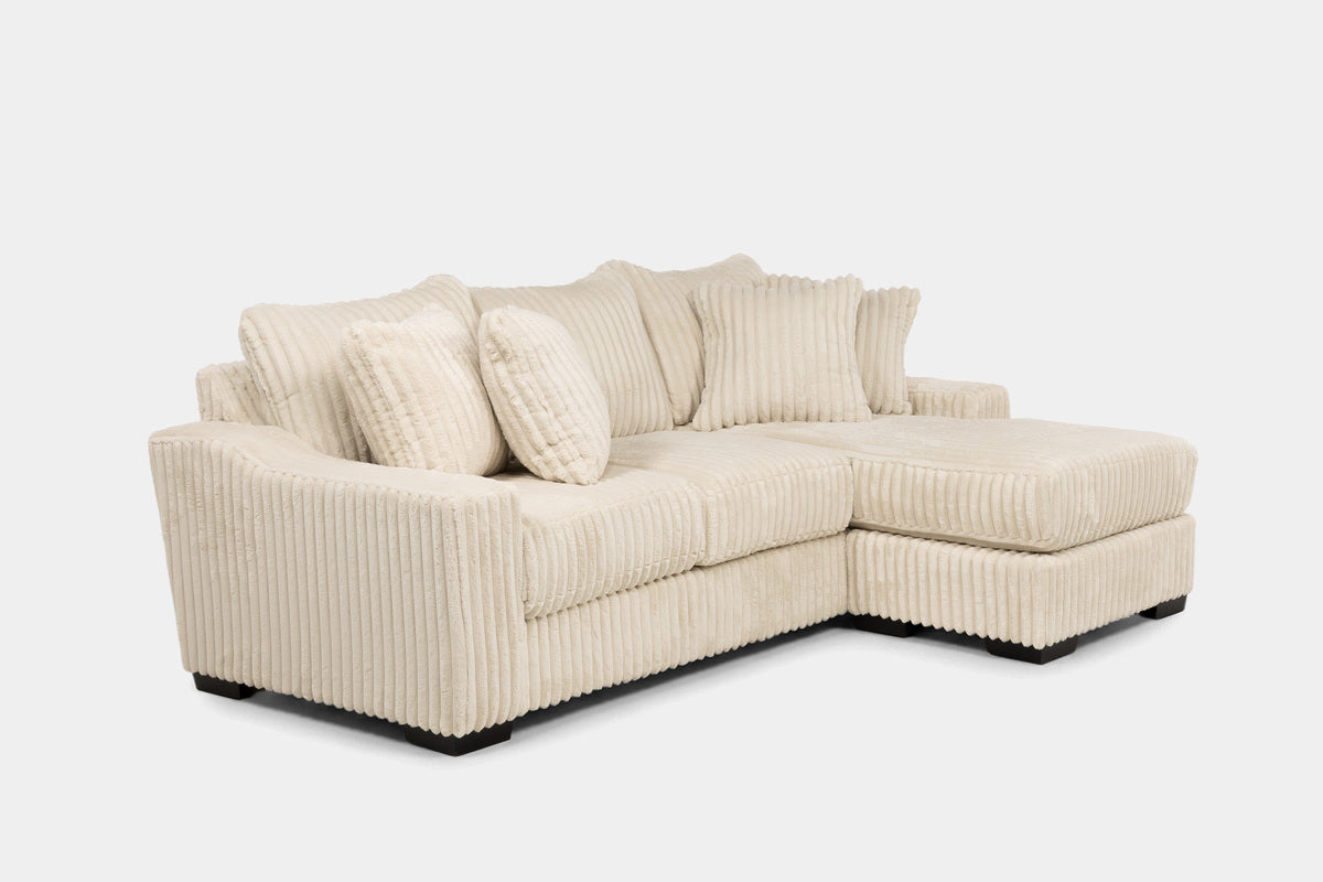 531079301:Casper Reversible Sofa Chaise in Pony Cream Angle View