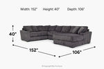 CASPER021:Casper Tux Loveseat Chaise Sectional, 