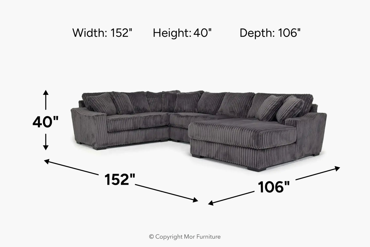CASPER021:Casper Tux Loveseat Chaise Sectional, 
