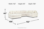 CASPER037:Casper Tux Loveseat Chaise Sectional, 