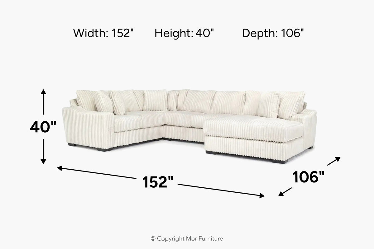 CASPER038:Casper Tux Loveseat Chaise Sectional, 