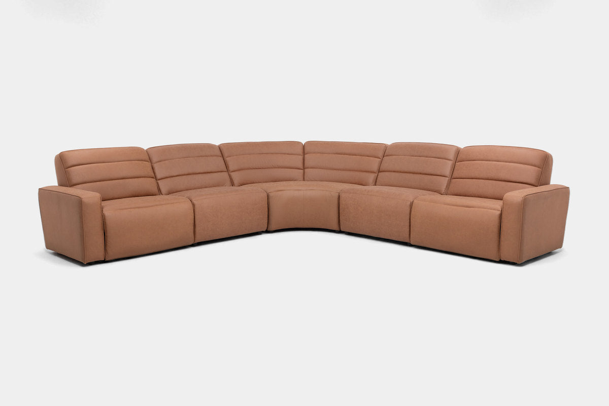 CHELSEY05:Chelsey 5 Piece Power Sectional With Power Armless Recliner, Angled