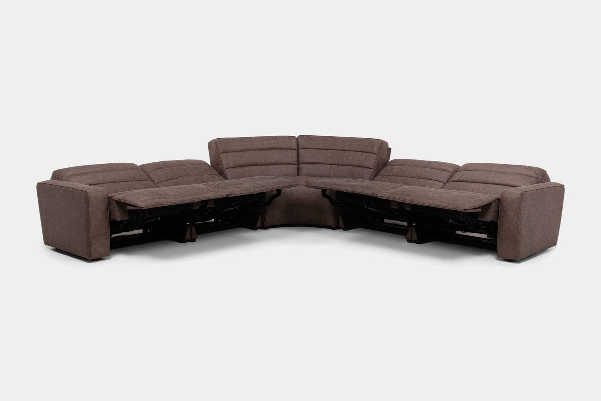 CHELSEY25:Chelsey 5 Piece Power Sectional With Power Armless Recliner, Angled