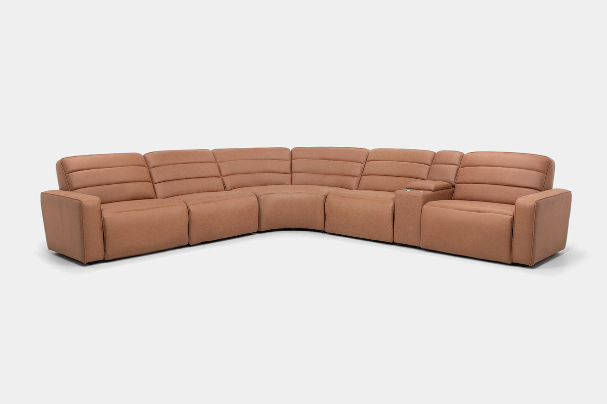 CHELSEY01:Chelsey 6 Piece Power Sectional With Power Armless Recliner, Angled