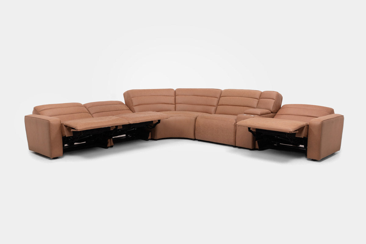 CHELSEY01:Chelsey 6 Piece Power Sectional With Power Armless Recliner,  ReclinedAngled