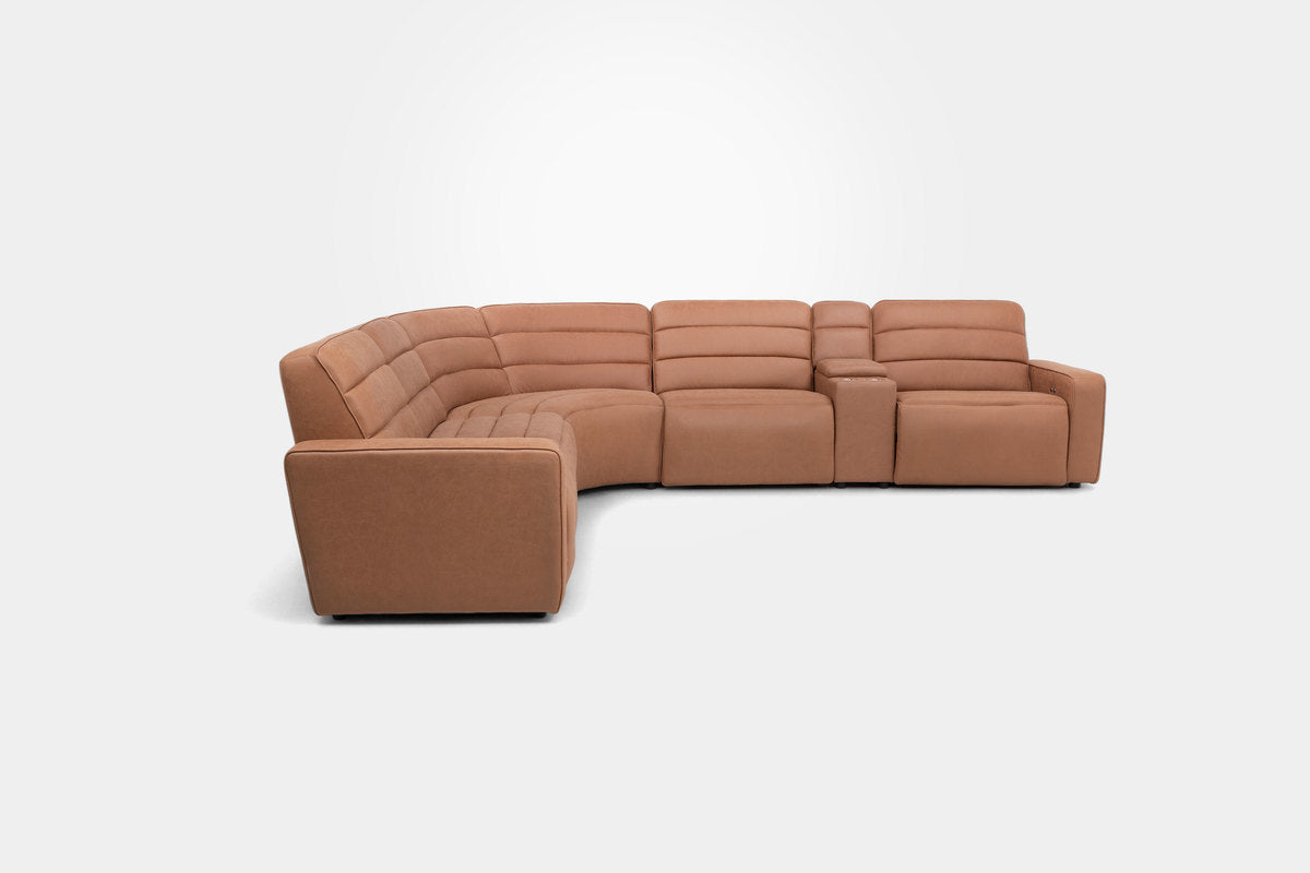 CHELSEY01:Chelsey 6 Piece Power Sectional With Power Armless Recliner, Front