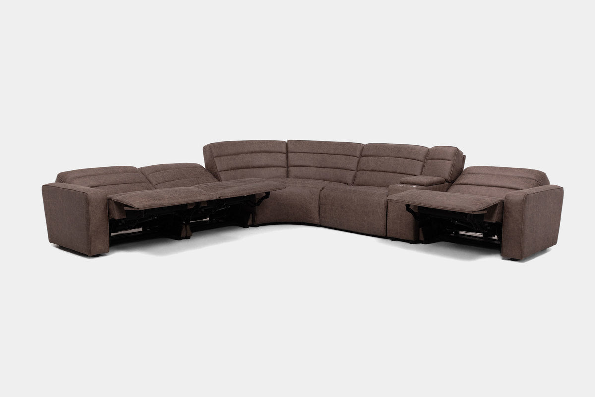 CHELSEY11:Chelsey 6 Piece Power Sectional With Power Armless Recliner, Angled