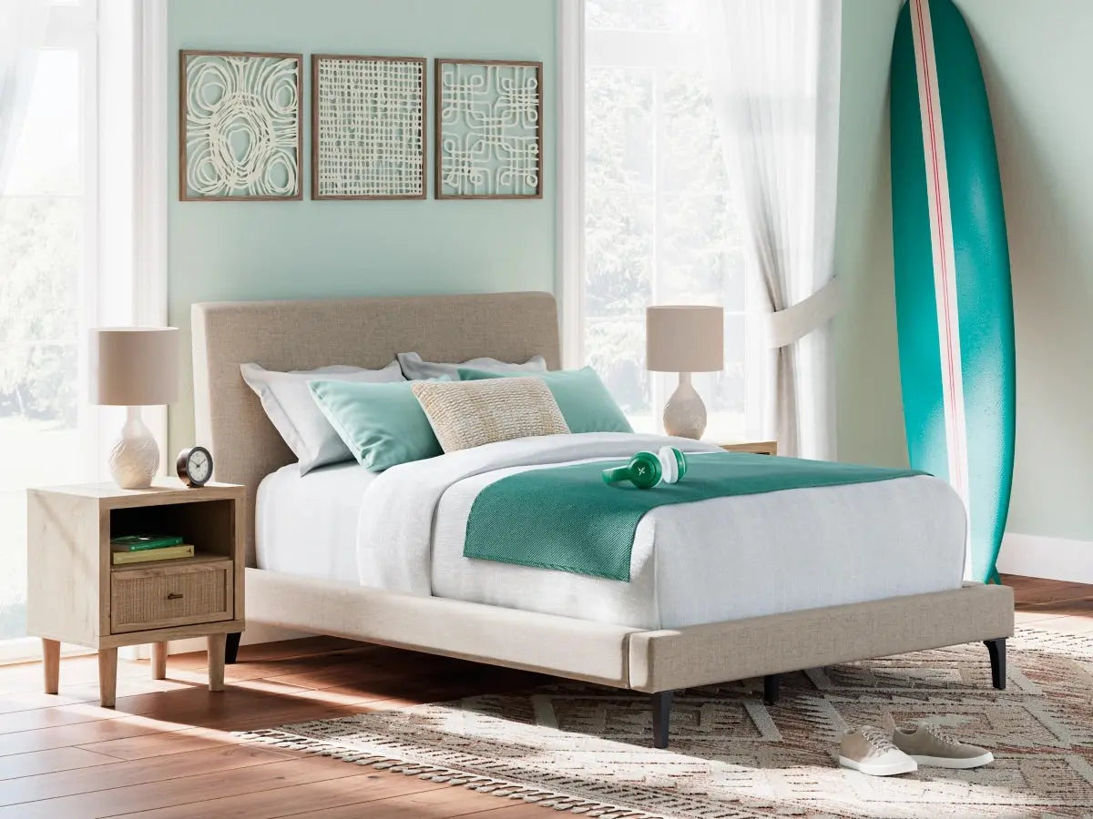 174114433:Cielden Upholstered Bed, Styled