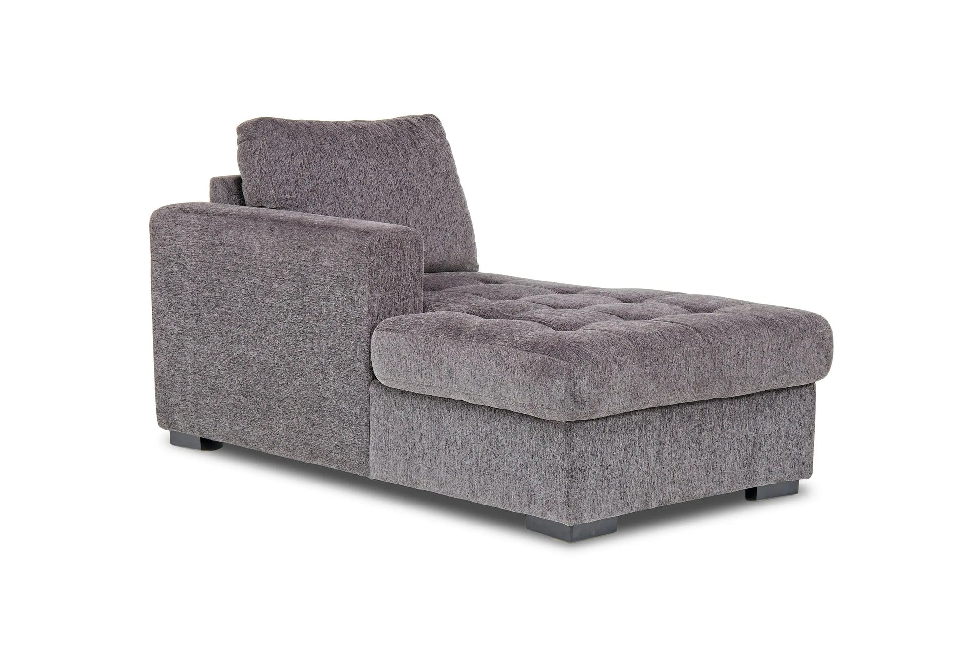 476891587:Claire 1 Arm Storage Chaise in Gray, Left Facing, Image 1