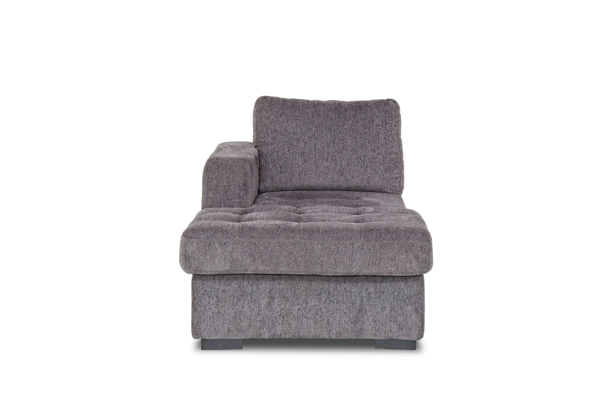 476891587:Claire 1 Arm Storage Chaise in Gray, Left Facing, Image 2