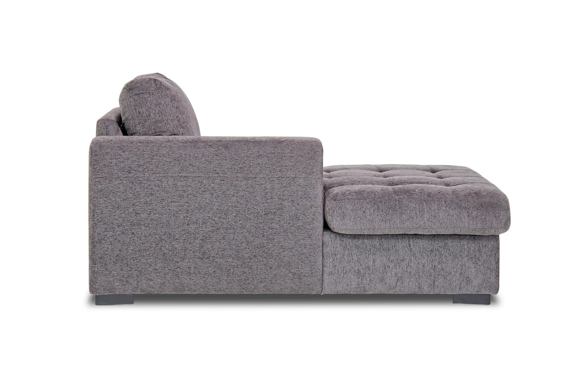 476891587:Claire 1 Arm Storage Chaise in Gray, Left Facing, Image 3