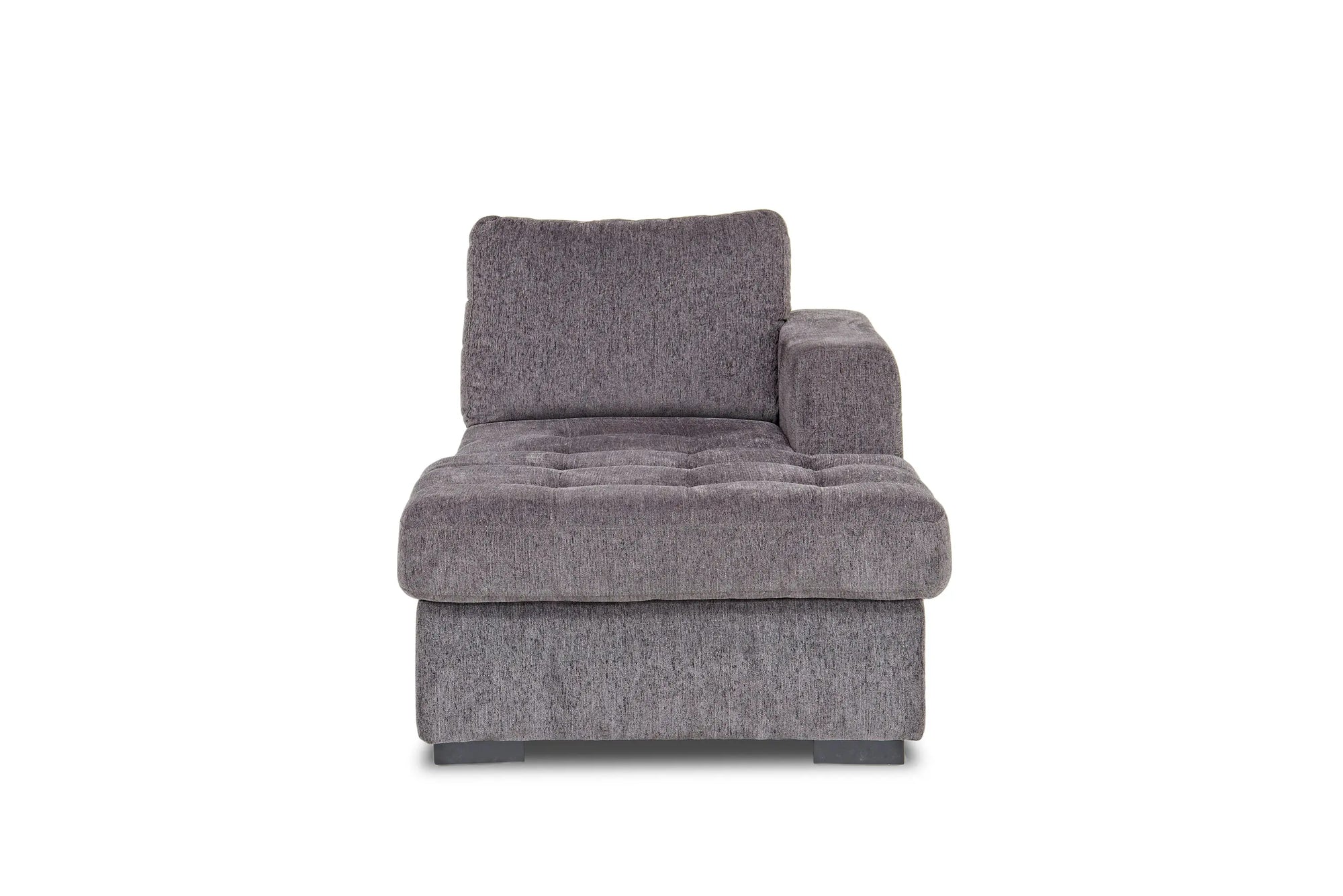 071076411:Claire 1 Arm Storage Chaise in Gray, Right Facing, Image 2