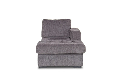 071076411:Claire 1 Arm Storage Chaise in Gray, Right Facing, Image 2