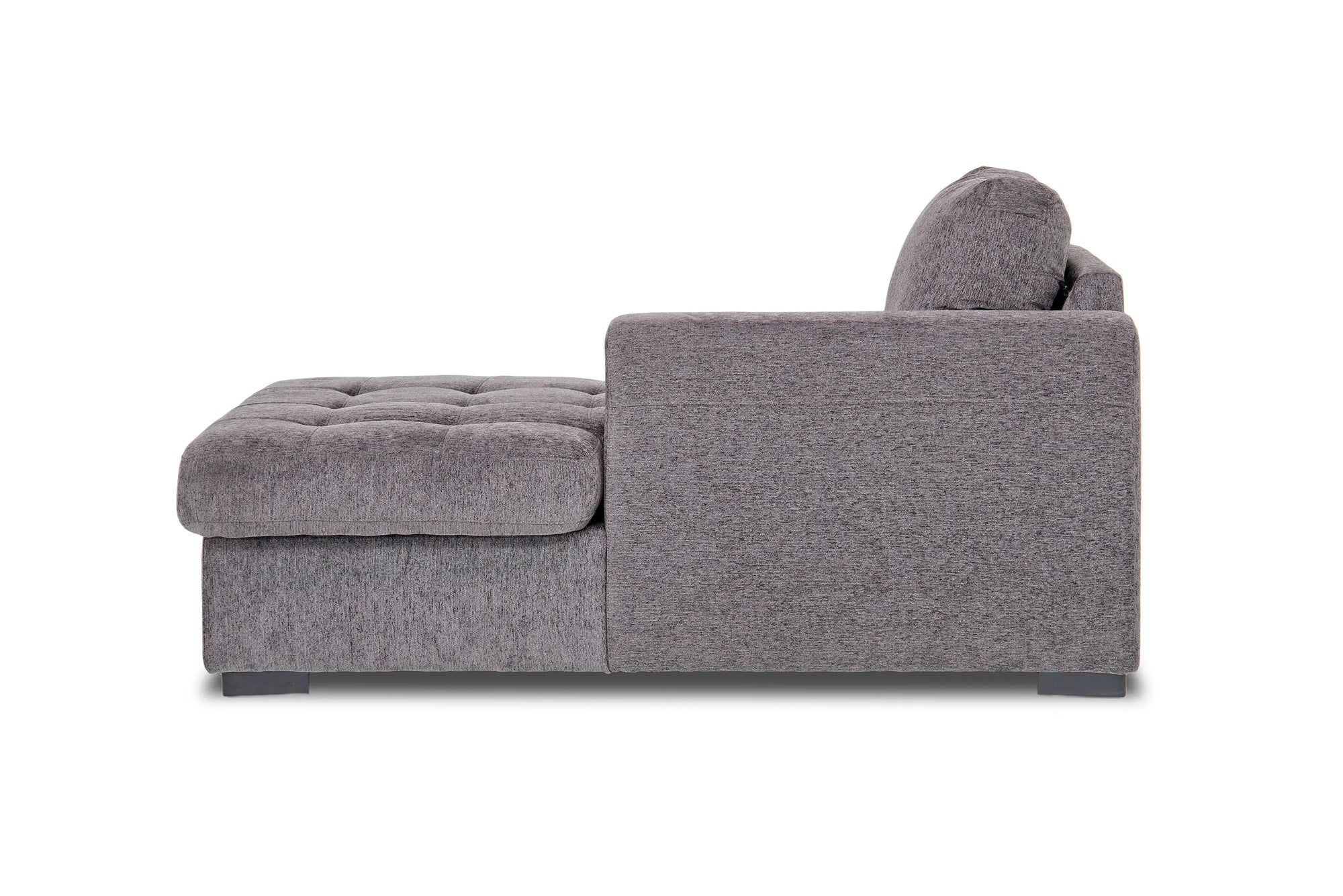 071076411:Claire 1 Arm Storage Chaise in Gray, Right Facing, Image 3